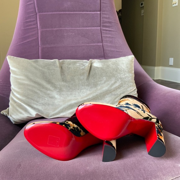 Christian Louboutin Moulamax 100 Velours Bouquet Boot 38.5 - Picture 7 of 7